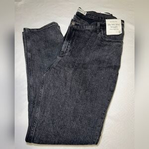 Abercrombie & Fitch the 90s Slim Straight Ultra High Rise BlackJeans 33/…